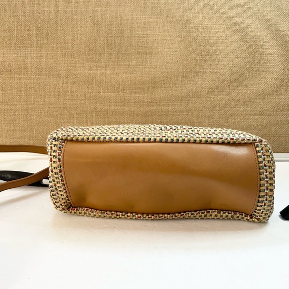 Vintage Fossil Purse Bag Satchel With Wooden Handles and Key Accessory - Picture 5 of 15